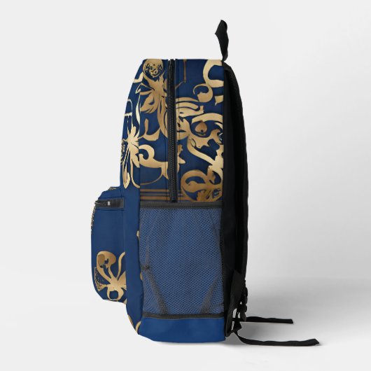 Indian Blue Gold Mandala Rucksack (Rechts)