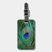 Indian Blue Peacock Feather Gepäckanhänger (Vorderseite vertikal)