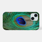 Indian Blue Peacock Feather iPhone 15 Hülle (Rückseite (Horizontal))