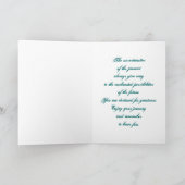 Indian Blue Peacock Feather Karte (Innenseite)