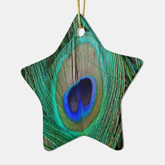 Indian Blue Peacock Feather Star Ornament (Links)