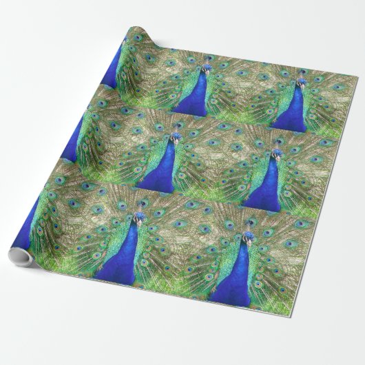 Indian Blue Peacock Geschenkpapier (Ungerollt)