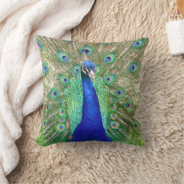 Indian Blue Peacock Throw Kissen