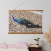Indian Blue Peafowl tapestry Wandteppich Mit Holzrahmen (Schlafzimmer)