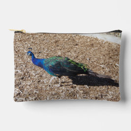 Indian Blue Peafowl zipper bag Zubehörtasche