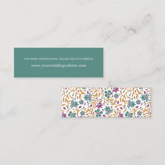Indian Blumen Jade Green Online Website Mini Visitenkarte (Vorne/Hinten)