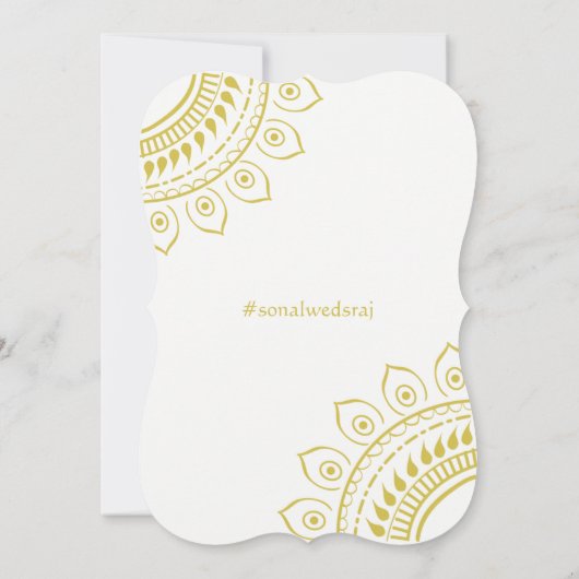 Indian Bollywood Wedding Einladung mit Om (Rückseite)