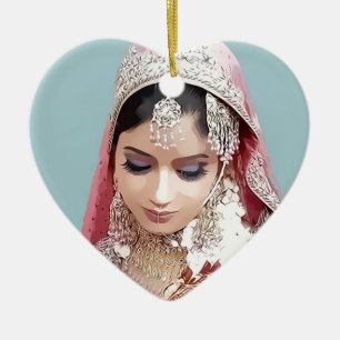 Indian bride keramikornament