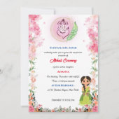 Indian Bride Mehndi Zeremonie Ganesha Floral Einladung (Vorderseite)