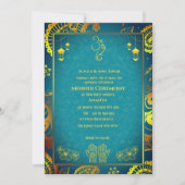 Indian Bride Mehndi Zeremonie Golden Design Einladung (Vorderseite)