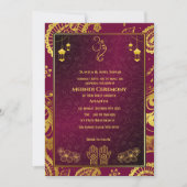 Indian Bride Mehndi Zeremonie Golden Design Einladung (Vorderseite)