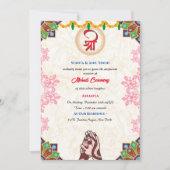 Indian Bride Mehndi Zeremony Ganesha Chakra Einladung (Vorderseite)