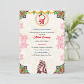 Indian Bride Mehndi Zeremony Ganesha Chakra Einladung (Stehend Vorderseite)