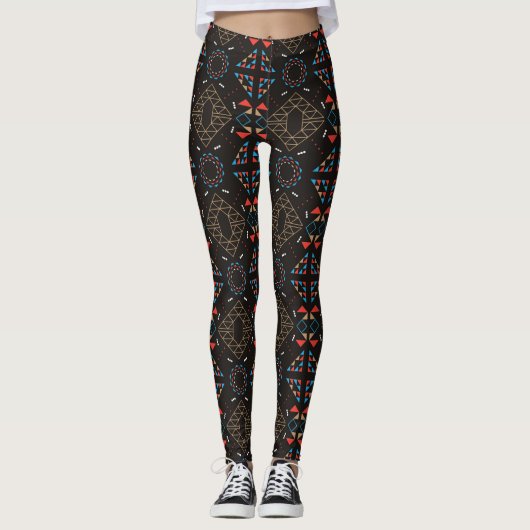Indian Brown Aztec Leggings (Vorderseite)