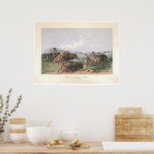Indian Buffalo Hunt: "Nah Quarters" (0743A) Poster (Küche)