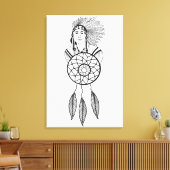 Indian Chief dream Catcher Native American Art  Leinwanddruck (Insitu (Wohnzimmer))