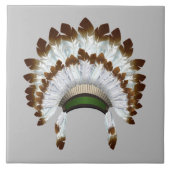 Indian Chief Feather Hat Design Fliese (Vorderseite)