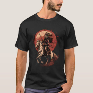 Indian Chief Native American Horse Ride Warrior In T-Shirt