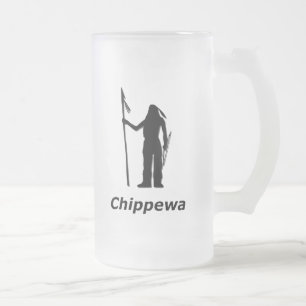Indian Chippewa Mattglas Bierglas