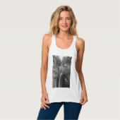 Indian Cliff Falls Grayscale Tank Top (Vorderseite Vollansicht)