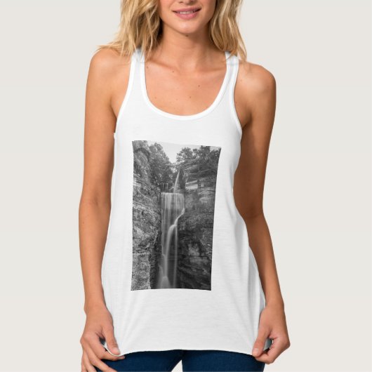 Indian Cliff Falls Grayscale Tank Top (Vorderseite)