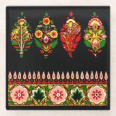 Indian Cotton Fabric Glasuntersetzer (Vorderseite)