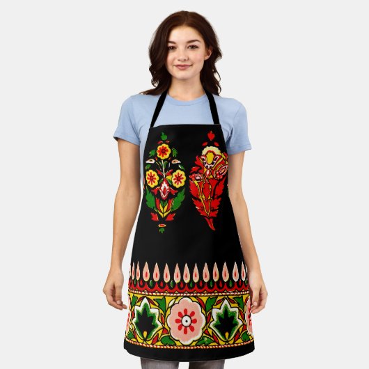 Indian Cotton Fabric Schürze (Getragen)