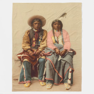 INDIAN COUPLE Fleece Blankes