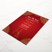 Indian Couple Wedding Red Gold Save the Date Folieneinladung (Gedreht)