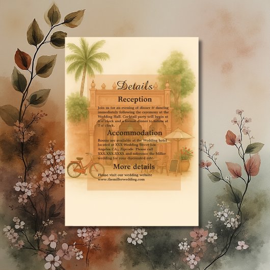 Indian Courtyard Hochzeit in Urlaubsort Escape Begleitkarte