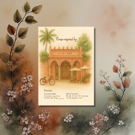 Indian Courtyard Hochzeit in Urlaubsort Escape RSVP Karte