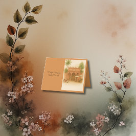 Indian Courtyard Hochzeit in Urlaubsort Gästekarte Dankeskarte