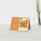 Indian Courtyard Hochzeit in Urlaubsort Tischnumme Dankeskarte (Vorderseite)