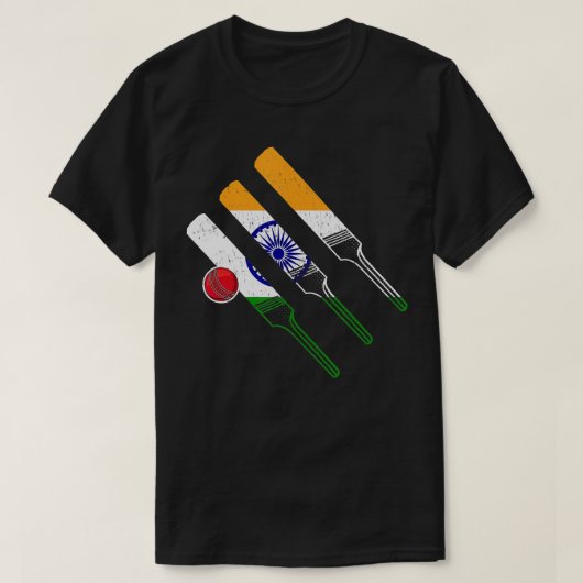 Indian Cricket Indian Flag für Cricket Player Cr T-Shirt (Design vorne)