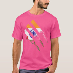 Indian Cricket Indian Flag für Cricket Player Cr T-Shirt
