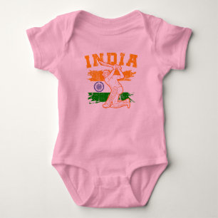 Indian Cricket Player Baby Strampler