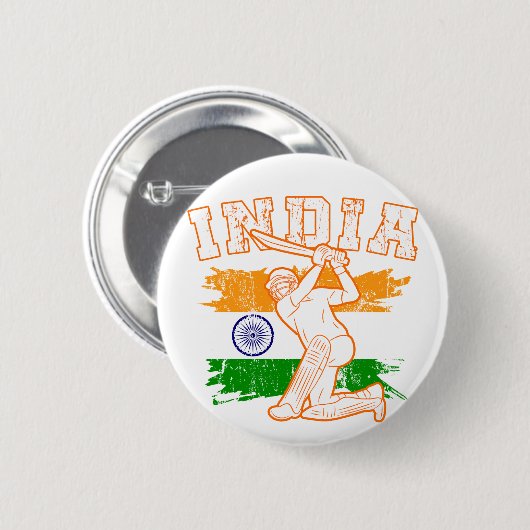 Indian Cricket Player Button (Vorne & Hinten)