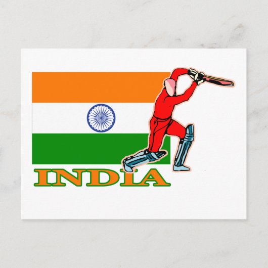 Indian Cricket Player Postkarte (Vorderseite)