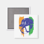 Indian Cricket Team Helmet T - Shirt Fans Jersey Magnet (Vorderseite/Rückseite)