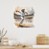 Indian Cricketer - ArchivCricket Print Poster (Küche)