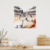 Indian Cricketer - ArchivCricket Print Poster (Küche)