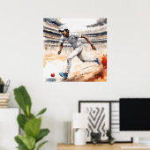Indian Cricketer - ArchivCricket Print Poster (Heimbüro)