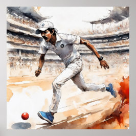 Indian Cricketer - ArchivCricket Print Poster