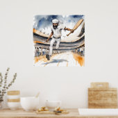 Indian Cricketer - ArchivCricket Print Poster (Küche)