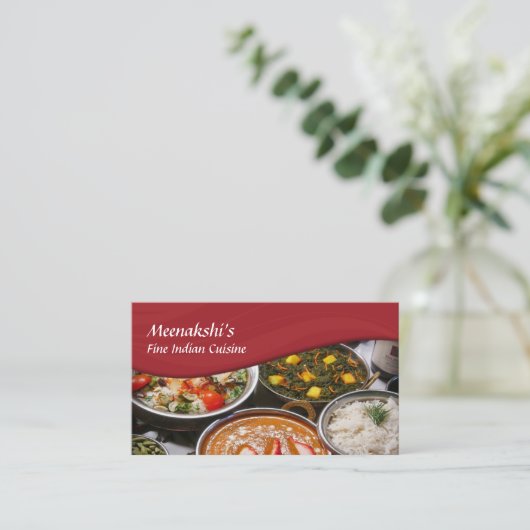 Indian Cuisine Business Card Visitenkarte (Stehend Vorderseite)