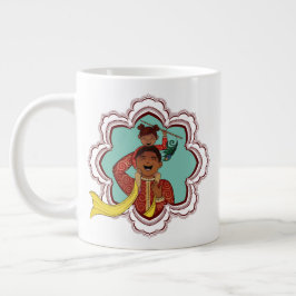 Indian Dad carrying his daughter on his shoulders Jumbo-Tasse