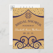 Indian Delight Bridal Dusche Einladung (Vorne/Hinten)