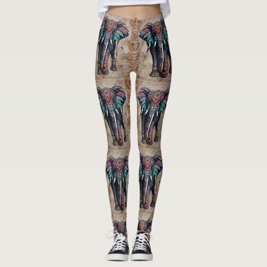 Indian Design Elephant Leggings (Vorderseite)