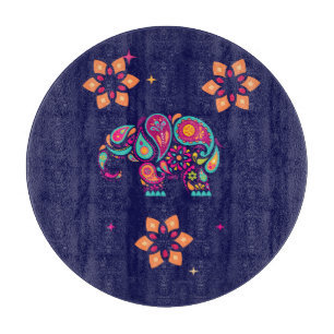 INDIAN DIWALI ELEPHANT FARBEN DESIGN SCHNEIDEBRETT
