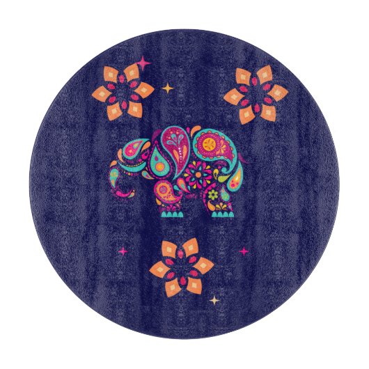 INDIAN DIWALI ELEPHANT FARBEN DESIGN SCHNEIDEBRETT (Vorderseite)